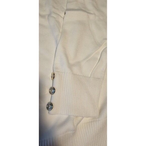 Susan Graver Women's Ivory Long Sleeve Boatneck W/Gold Buttons Size XL NEW - Picture 7 of 11